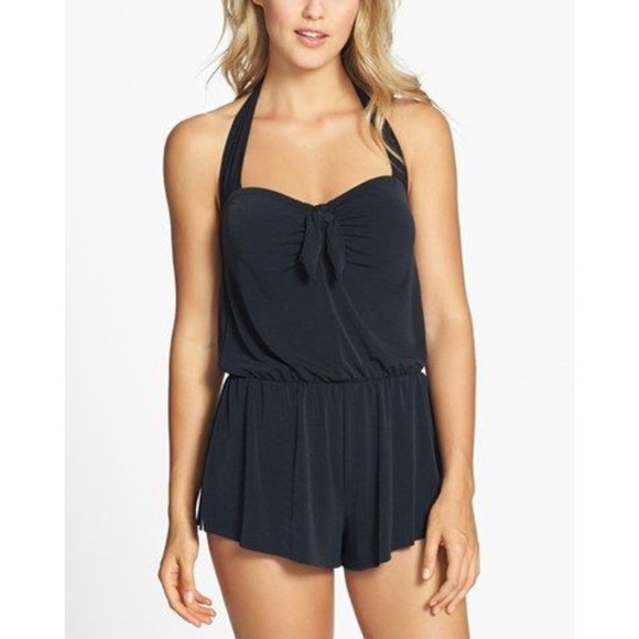 aqua green swim romper